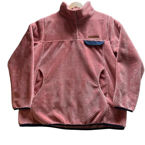 Simply Southern Fleece Women's M PINK  1/4 Snaps SOFT Pullover Jacket Pockets - Picture 1 of 11